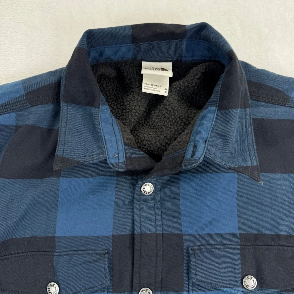 The‎ North Face Campfire shirt Jacket Shacket Buffalo Plaid Sherpa Flannel M